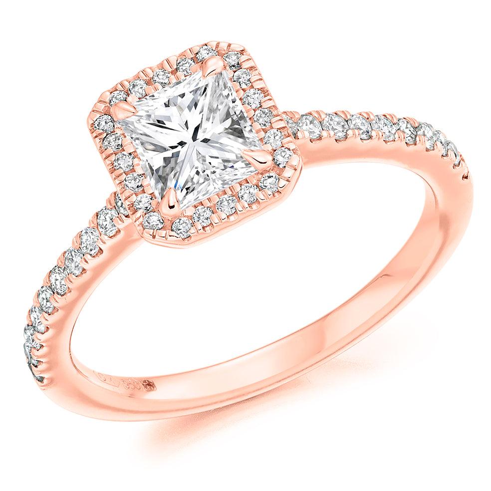 Delicate halo engagement ring clearance